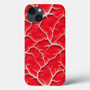Étui iPhone Veine Rouge Profond avec Texture Organ
