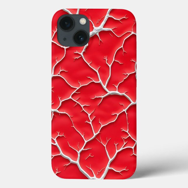 Étui iPhone Veine Rouge Profond avec Texture Organ (Verso)