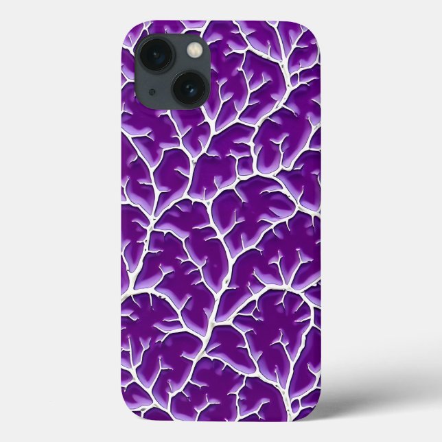 Étui iPhone violet brillant de style veineux organ (Verso)
