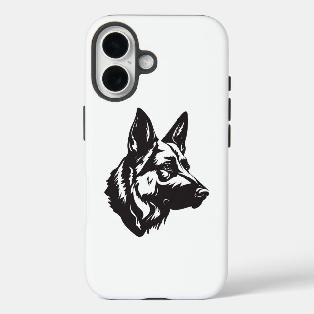 Étui iPhone visage de Berger Allemand (Verso)