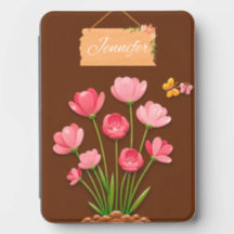 Étui Kindle à fleurs rose personnalisé