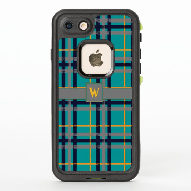 Étui Lifeproof à carreaux bleus et orange (Dos)