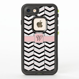 Étui Lifeproof Chevron Noir Blanc et Rose