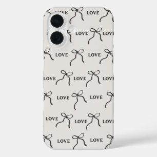 Étui 'Love & Ribbon Minimalist' pour iPhone 16