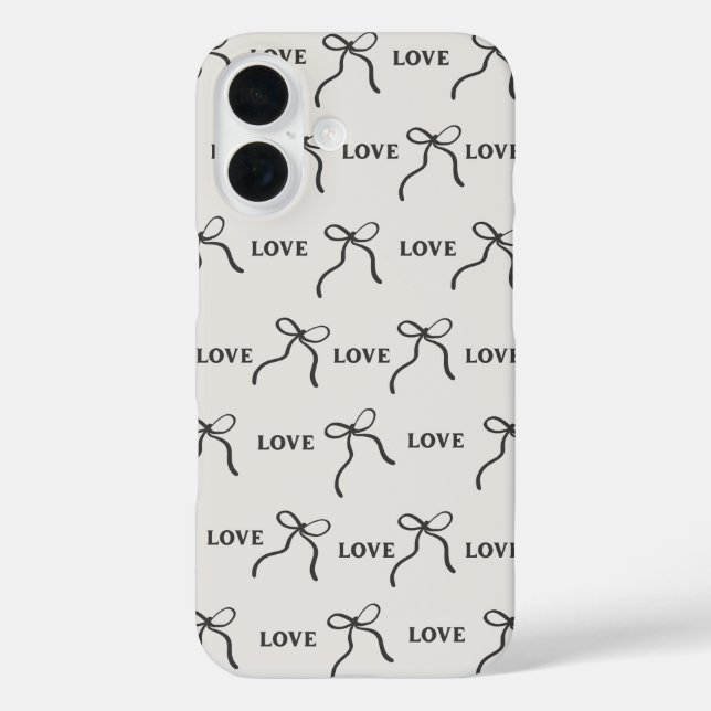 Étui 'Love & Ribbon Minimalist' pour iPhone 16 (Verso)