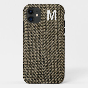 Étui marron tweed Monogram pour iPhone 5