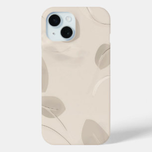 Étui Minimaliste Feuilles Beige