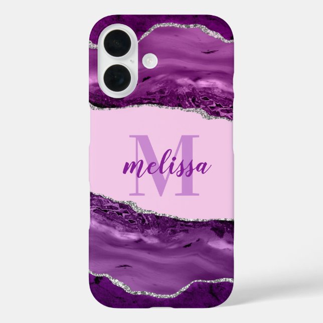 Étui monogrammé à agate violette avec paillettes d (Verso)