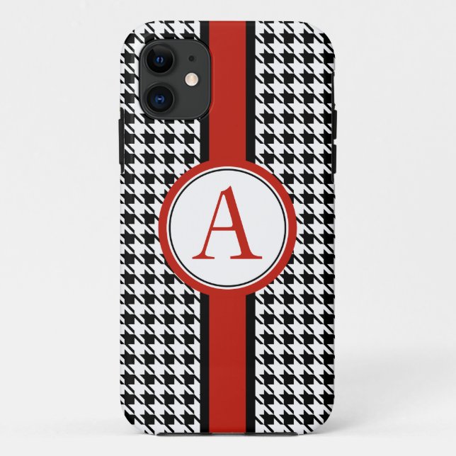 Étui monogrammé à motif pied-de-poule classique po (Dos)
