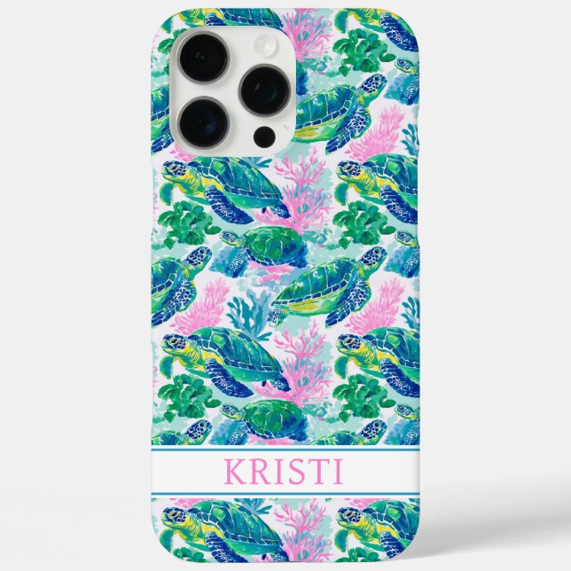 Étui monogrammé Colorful Sea Turtles Case-Mate pou (Verso)