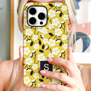 Étui Monogramme Floral Moutarde