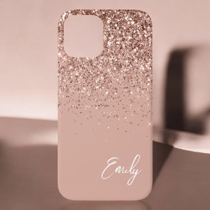 Étui Monogramme Pailleté Rose Gold et Rose Foncé G