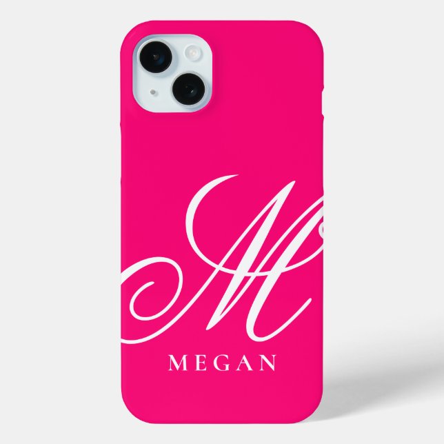 Étui monogrammé rose framboise Case-Mate pour iPho (Verso)