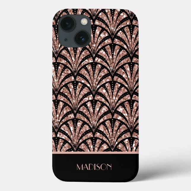 Étui motif Art déco à monogramme avec paillettes r (Verso)
