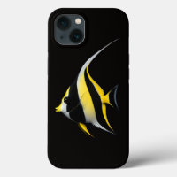 Étui noir 4 Luxe pour iPhone 13, Poisson-ange roi