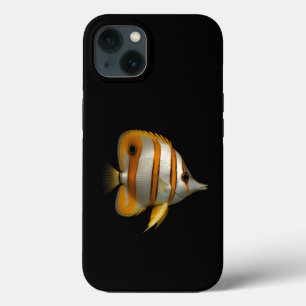 Étui noir 4 Luxe pour iPhone 13, Poisson-papillon