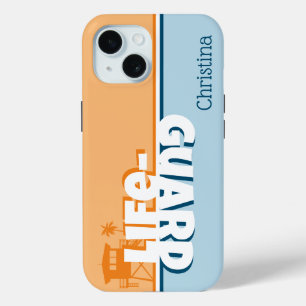Étui personnalisé avec nom de sauveteur orange et