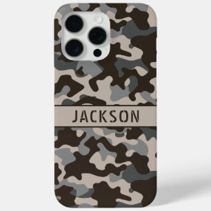 Étui personnalisé camouflage marron et gris Case-M