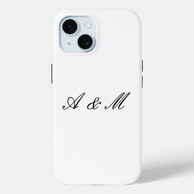 Étui personnalisé couple monogramme écriture éléga (Verso)