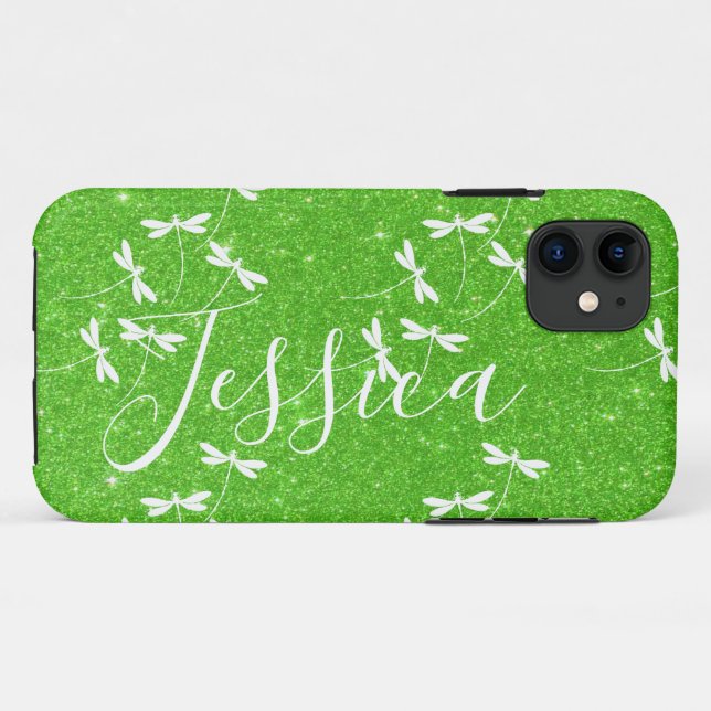 Étui personnalisé Glitter et libellules Case-Mate  (Dos (Horizontal))