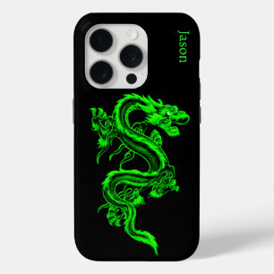 Étui personnalisé pour iPhone 5 Dragon Vert Néon