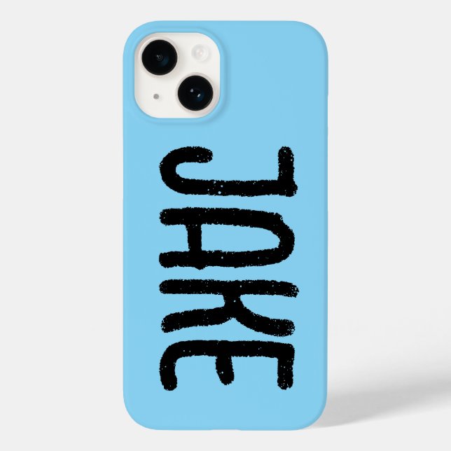 ÉTUI PERSONNALISÉ POUR IPHONE BLEU AVEC NOM (Verso)