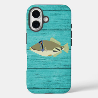 Étui Picasso Trigger Fish Turquoise Bois pour iPho