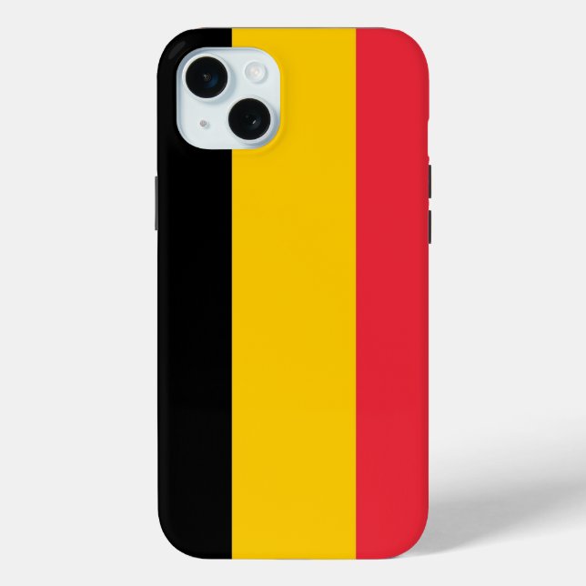 Étui pour Apple iPhone 15 Plus, drapeau de la Belg (Verso)
