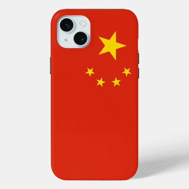 Étui pour Apple iPhone 15 Plus, drapeau de la Chin (Verso)