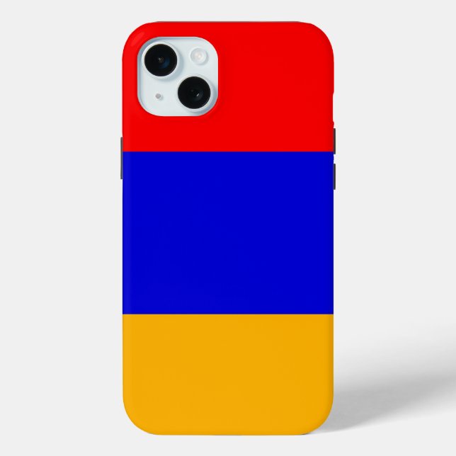 Étui pour Apple iPhone 15 Plus, drapeau de l'Armén (Verso)
