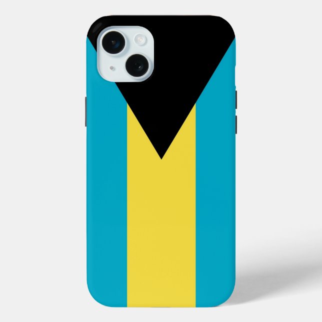 Étui pour Apple iPhone 15 Plus, drapeau des Bahama (Verso)