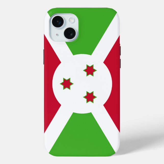 Étui pour Apple iPhone 15 Plus, drapeau du Burundi (Verso)