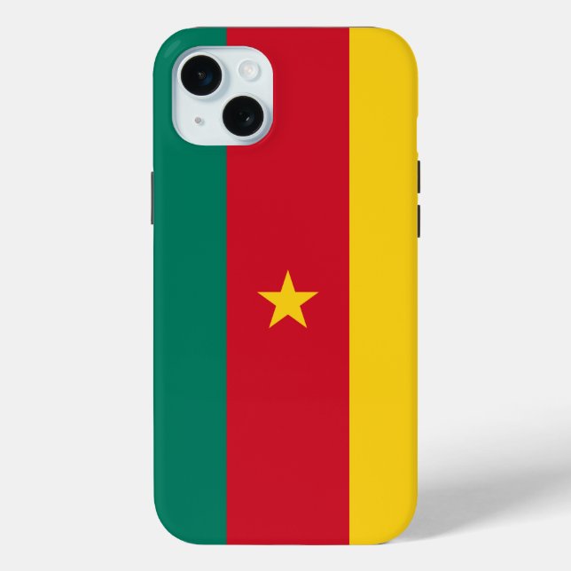 Étui pour Apple iPhone 15 Plus, drapeau du Camerou (Verso)