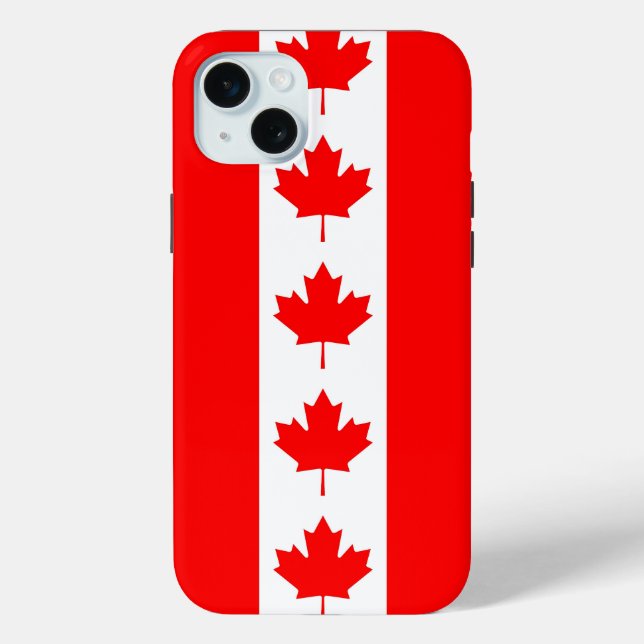 Étui pour Apple iPhone 15 Plus, drapeau du Canada (Verso)