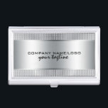 Étui Pour Cartes De Visite Aspect en acier inoxydable design brillant<br><div class="desc">Elégant design métallique gris argenté brillant look en acier inoxydable,  modèle de carte de visite.</div>