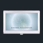 Étui Pour Cartes De Visite Céleste Confetti bleu clair<br><div class="desc">Coordonner avec le modèle Celestial Confetti Glow Blue Business Card avant 12 h 01. Un éclat coloré de points de confettis multicolores est placé dans une sphère éthérée de tons bleus doux pour un design céleste unique. Personnalisez-vous pour vous-même ou pour un destinataire de cadeaux. Art et design © 1201AM...</div>
