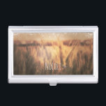 Étui Pour Cartes De Visite Champ de blé Glam de pays rustique<br><div class="desc">Champ de blé Rustique Pays Titulaire de carte Glam. Customisez avec n'importe quel texte ou laissez-le vide.</div>