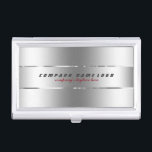 Étui Pour Cartes De Visite Design métallique gris argent moderne simple<br><div class="desc">Elégant design métallique simple brillant en faux argent avec look en acier inoxydable. Modèle de carte de visite entièrement personnalisable. Si vous avez besoin d'aide pour customiser un de mes designs,  contactez le concepteur ArtOnWear. Mise en forme de texte gratuite avec aide en direct disponible sur demande.</div>