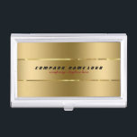 Étui Pour Cartes De Visite Design métallique Or moderne simple<br><div class="desc">Elégant design métallique simple brillant en faux or avec look en acier inoxydable. Modèle entièrement personnalisable de titulaire de carte d'affaires. Si vous avez besoin d'aide pour customiser un de mes designs,  contactez le concepteur ArtOnWear. Mise en forme de texte gratuite avec aide en direct disponible sur demande.</div>