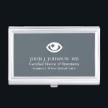 Étui Pour Cartes De Visite Docteur d'optométrie personnalisé<br><div class="desc">Le porte-cartes de carte de visite fait sur commande a conçu en fonction un docteur d'optométriste.</div>