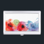 Étui Pour Cartes De Visite Floral Watercolor Flowers Titulaire de carte de vi<br><div class="desc">Floral Watercolor Flowers Titulaire de carte d'affaires. Customisez avec n'importe quel texte ou laissez-le vide.</div>