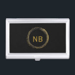 Étui Pour Cartes De Visite Gold Glamor Circle Chic Titulaire de carte d'affai<br><div class="desc">Porte-Cartes d'Affaires Chic Gold Glamor Circle. Customisez avec tout texte.</div>