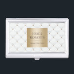 Étui Pour Cartes De Visite Luxe de salon de coiffeur de maquilleur piqué<br><div class="desc">Porte-cartes de carte de visite piqué par luxe de salon de coiffeur de maquilleur.</div>