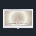Étui Pour Cartes De Visite Or céleste Confetti<br><div class="desc">Coordonné avec le modèle Celestial Confetti Glow Gold Business Card pour 12 h 01. Un éclat coloré de points de confettis multicolores est placé dans une sphère éthérée de tons or doux pour un design céleste unique. Personnalisez-vous pour vous-même ou pour un destinataire de cadeaux. Art et design © 1201AM...</div>