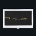 Étui Pour Cartes De Visite Parties scintillant géométrique minimaliste modern<br><div class="desc">Elégant or géométrique forme de parties scintillant noir arrière - plan moderne design minimaliste</div>