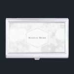 Étui Pour Cartes De Visite Porte-carte d'affaires chic et brillant blanc<br><div class="desc">White Glamor Lights Chic Porte-Cartes D'Affaires. Cartes de visite correspondants disponibles.</div>
