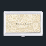 Étui Pour Cartes De Visite Porte-cartes de carte de visite rustique de<br><div class="desc">Porte-cartes de carte de visite rustique de dentelle vintage antique. Customisez avec n'importe quel texte ou laissez-le vide.</div>
