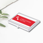 Étui Pour Cartes De Visite Réaltor d'icône minimaliste Elegant Rouge blanc<br><div class="desc">Porte-carte de visite élégant avec arrière - plan rouge/blanc et icône de clé. Parfait pour les professionnels du domaine immobilier,  immobilier ou de la construction.</div>