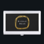 Étui Pour Cartes De Visite Titulaire de carte d'affaires Gold Foil Scribble C<br><div class="desc">Porte-carte d'affaires Gold Foil Circle. Customisez avec n'importe quel texte ou laissez-le vide.</div>