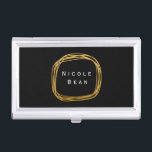 Étui Pour Cartes De Visite Titulaire de carte d'affaires Gold Foil Scribble C<br><div class="desc">Porte-carte d'affaires Gold Foil Circle. Customisez avec n'importe quel texte ou laissez-le vide.</div>